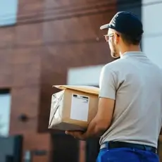 Postman delivering an order